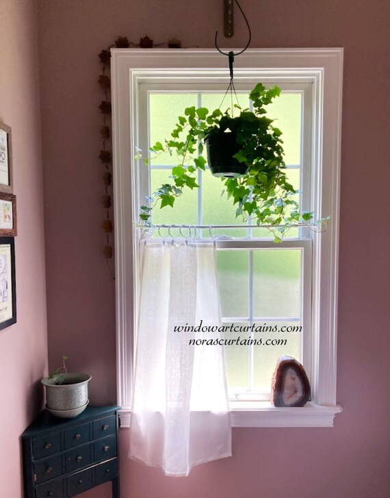 Custom White Cotton Voile Curtain Panel | Minimalist Sheer Liner Design