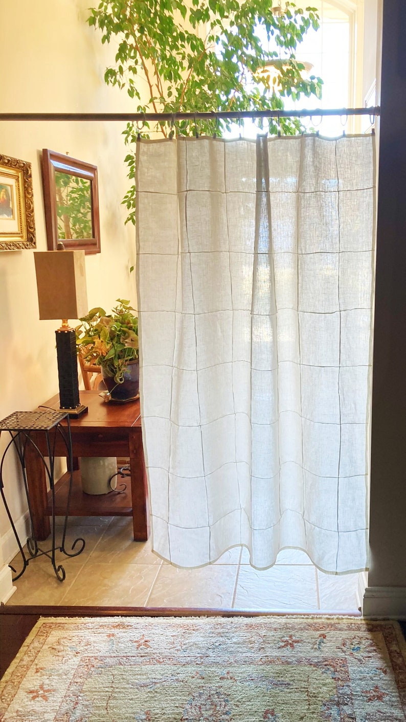 Your Basic Premium Linen Curtain Panels Simple Glass Block Design Perfect Room Divider image 1