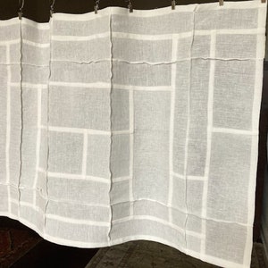 Your Basic Premium Linen Curtain Panels Elegant Modernized Korean Art Stitching Pojagi Patchwork image 10