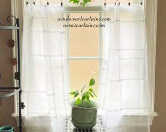 Cotton Voile Pojagi Panel •  8 Neutral Tones • Minimalist Japandi Window Treatment