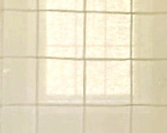 Opaque Mansa Cotton Grid Window Panel •  9 Neutral Tones • Custom Minimalist Japandi Decor