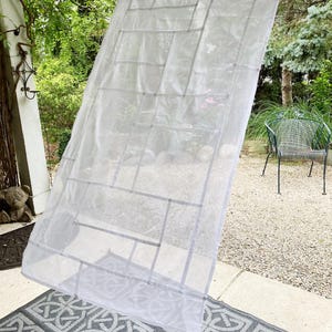 CUSTOM WHITE Pojagi Curtain Panels ~ Ultra Soft Cotton Voile ~ Cafe Curtains to Noren Room Dividers
