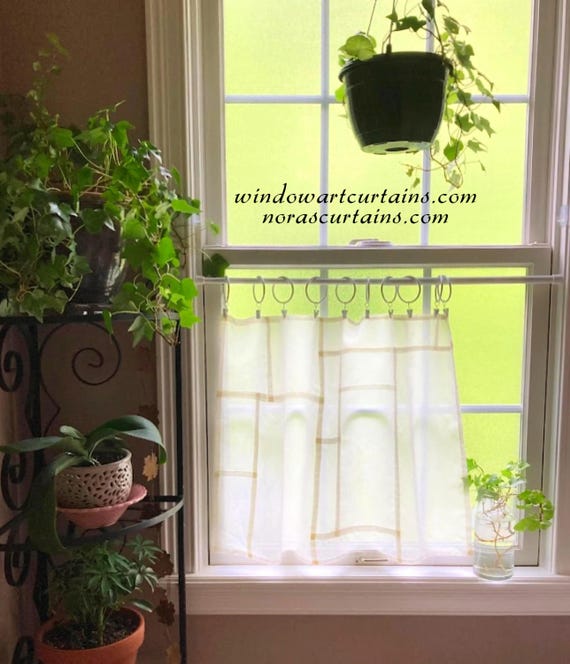 Off-White Organic Cotton Voile Pojagi Panel: Modern Korean Patchwork~ Sheer Curtains