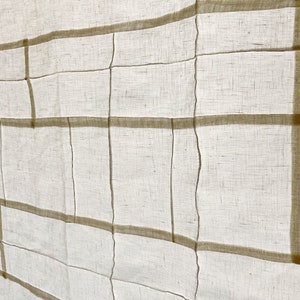 Your Basic Premium Linen Curtain Panels Elegant Modernized Korean Art Stitching Pojagi Patchwork image 8