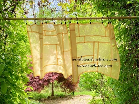 The Artisanal Butter Yellow Panel: A Modern Korean Patchwork Curtain