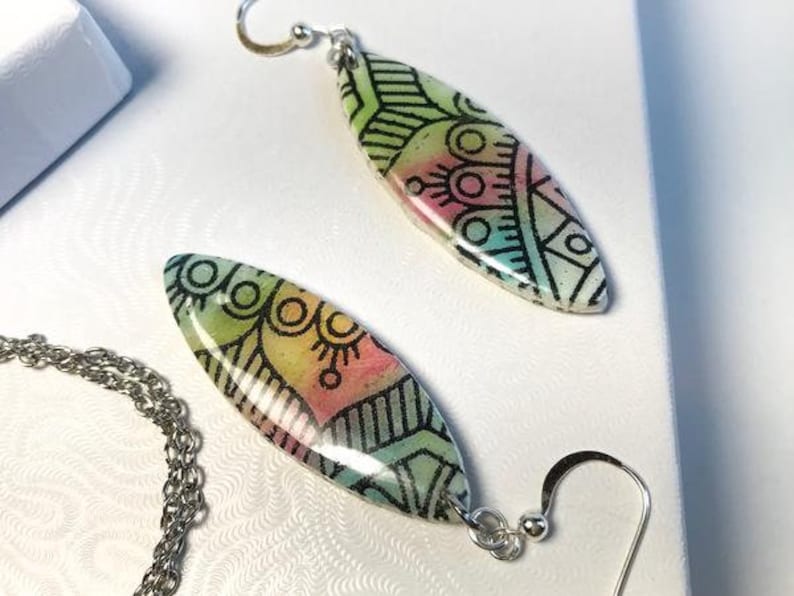 Polymer Clay Necklace Set Gifts for Her|Necklace Rainbow tribe Necklace set Polymer Clay Earrings Mother/'s day gift
