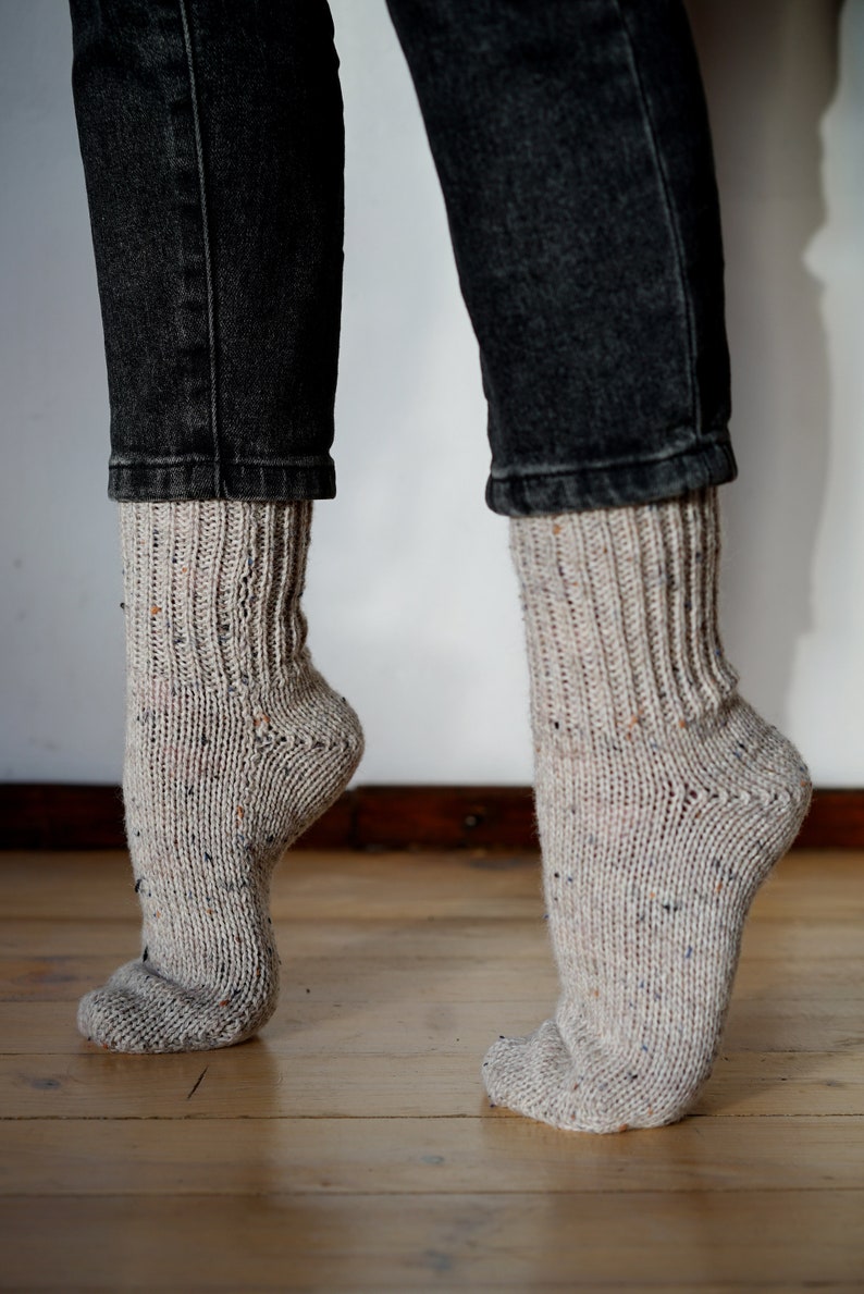 Knitted merino wool socks, Merino wool socks, Warm, variegated socks made in Lithuania image 6