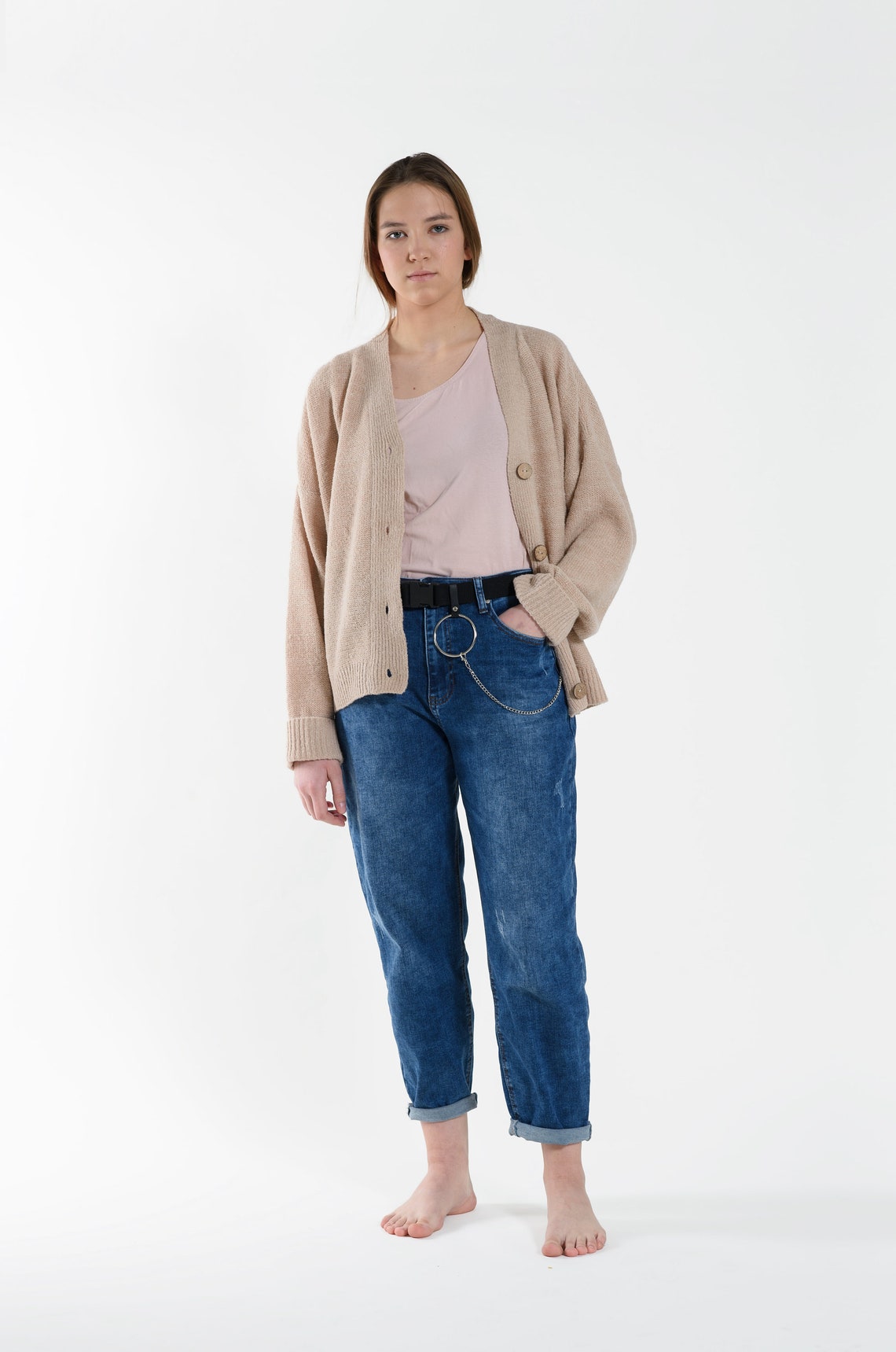 Button up Cardigan With Baggy Sleeves Oversized Cardigan With Etsy UK