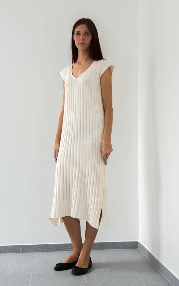 White Wool Midi Dress - Etsy