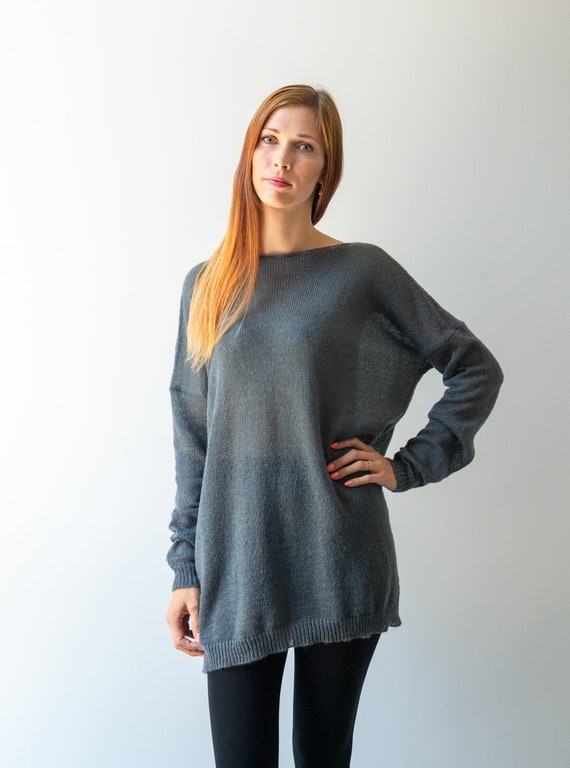 Jersey Mohair oversize para mujer, Jersey de punto