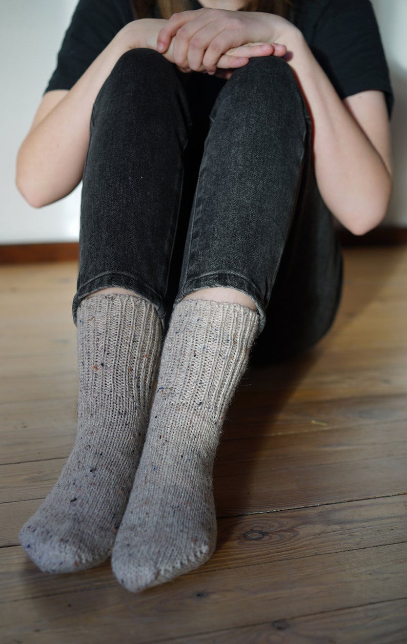 Knitted merino wool socks, Merino wool socks, Warm, variegated socks made in Lithuania image 7