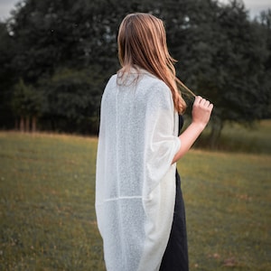 Woman Cardigan for Summer, Knitted Poncho Cardigan, Orversized Wrap Cardigan, Mohair Poncho