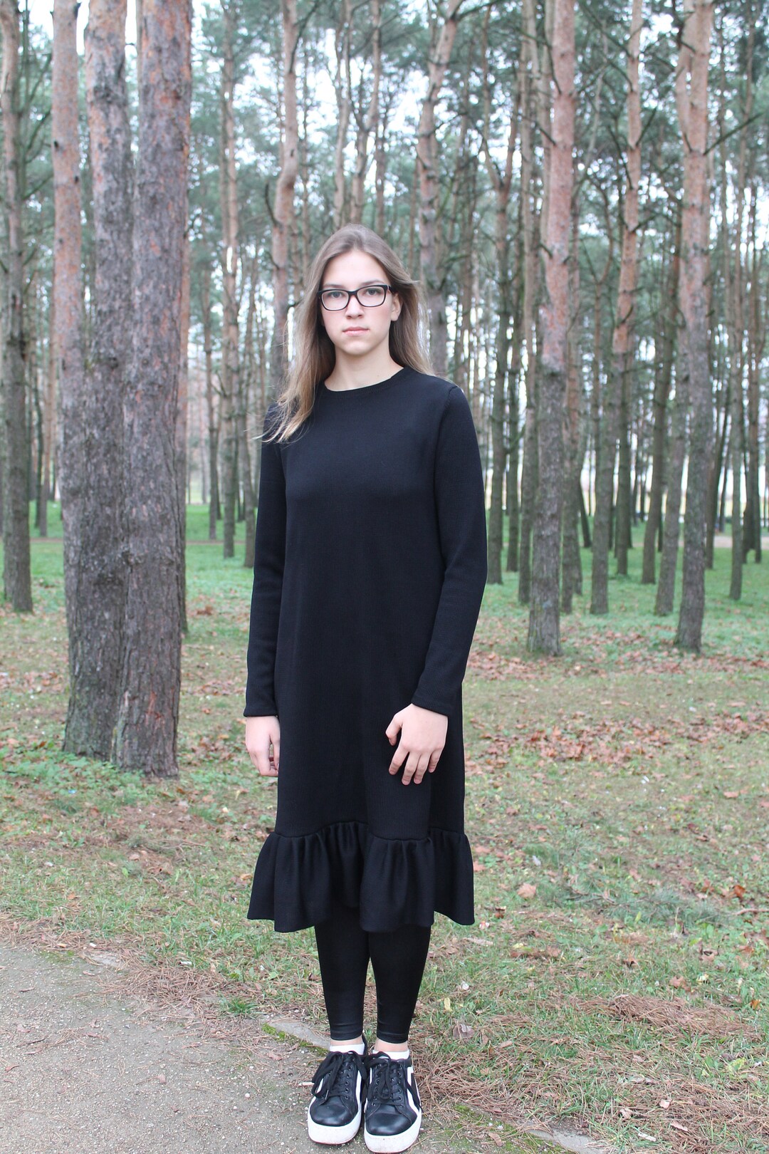 black merino wool dress Womens Merino Wool Travel Dress | Black main image 0