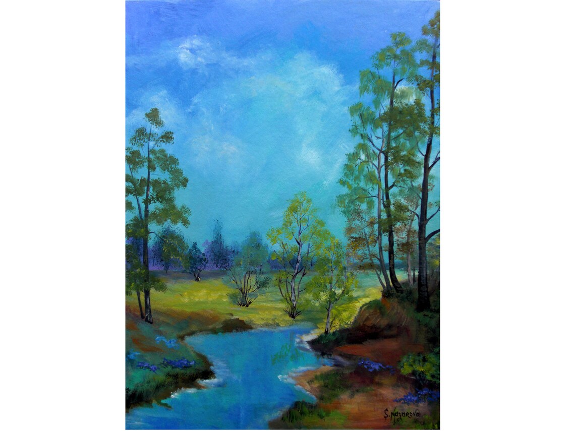 Original oil painting on a cardboard panel 40x30 cm Etsy