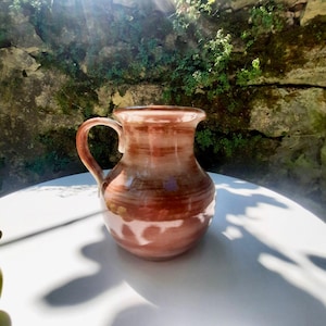 Handmade ceramic jug / Clay jug with handle / Ceramic drinkware / Rustic jug / Birthday gift / Housewarming gift
