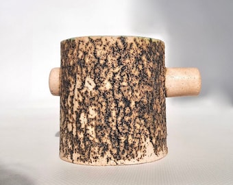 Rustic Handmade Ceramic Coffee Mug: Unique Stoneware Cup (4.7oz)