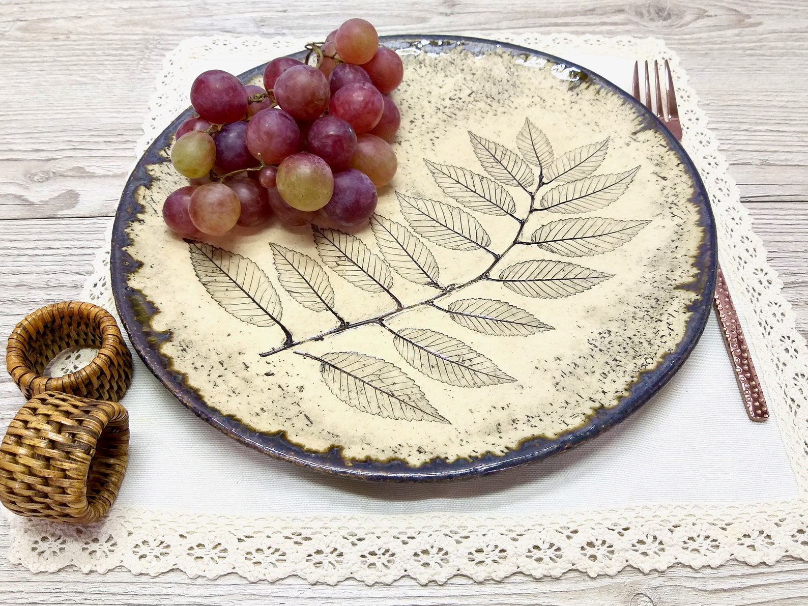 Dinner Plate/ceramic 11 ''handmade Ceramic Plate for Etsy