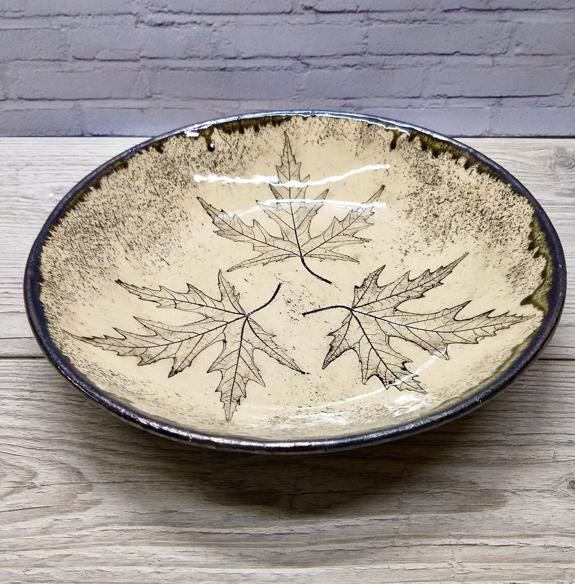 Beige Ceramic Serving Bowl 11.4 '. Handmade ceramic bowl Etsy