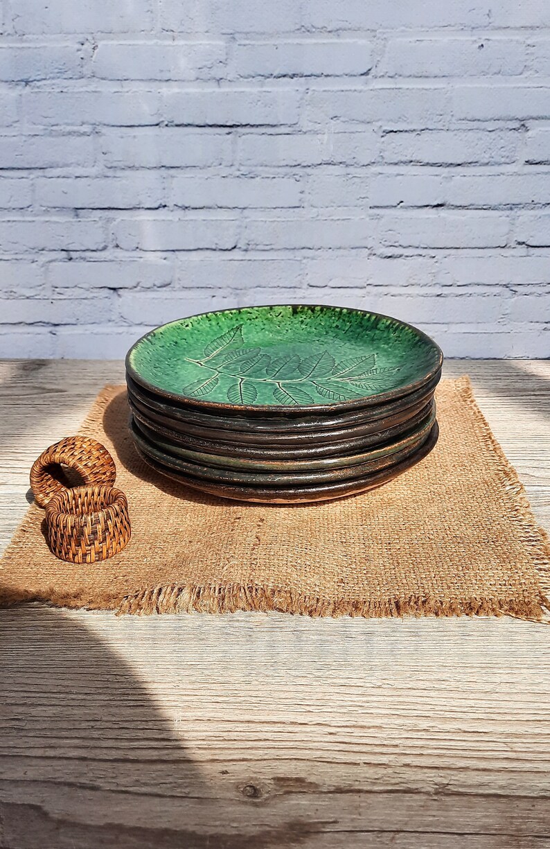 Ceramic Plates 8 '/handmade Green Plates for 346 Etsy