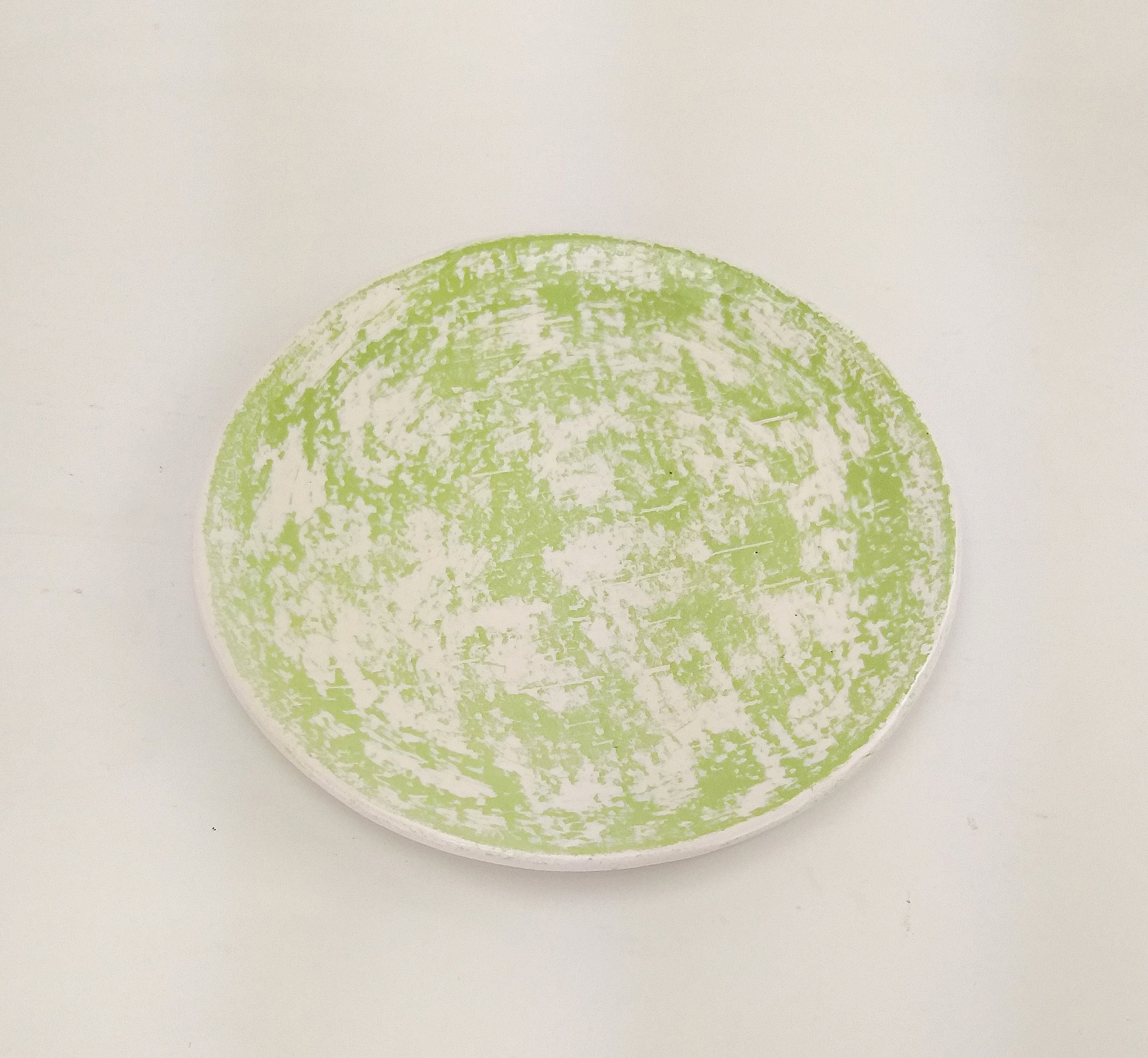 Green ceramic serving plate 8 inch Handmade lunch dinner Etsy
