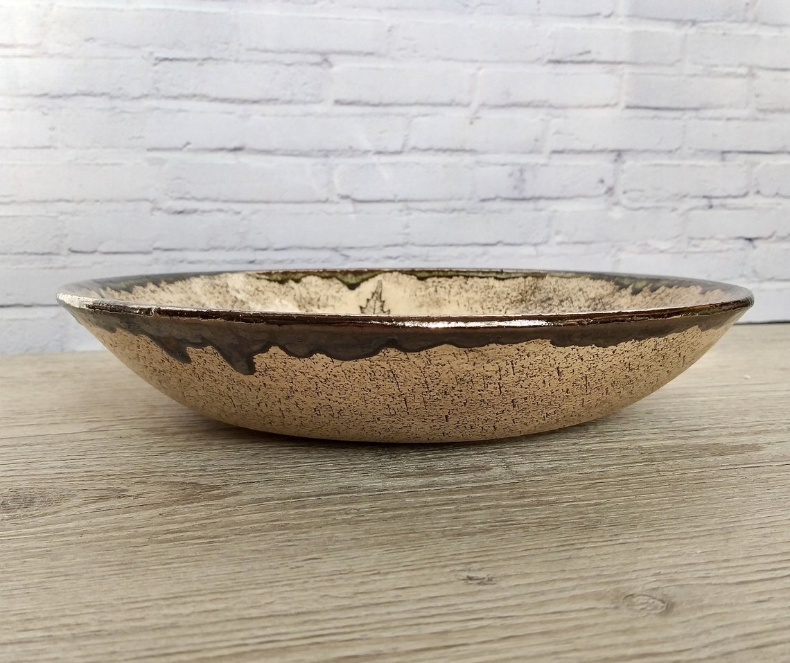 Beige Ceramic Serving Bowl 11.4 '. Handmade ceramic bowl Etsy