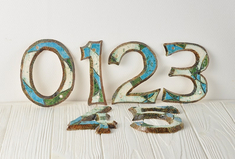 Ceramic House Numbers Modern Custom Pottery House Number Large Etsy