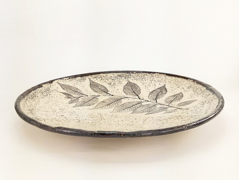 Large ceramic serving tray 13.4 inch Round platter Serving Etsy