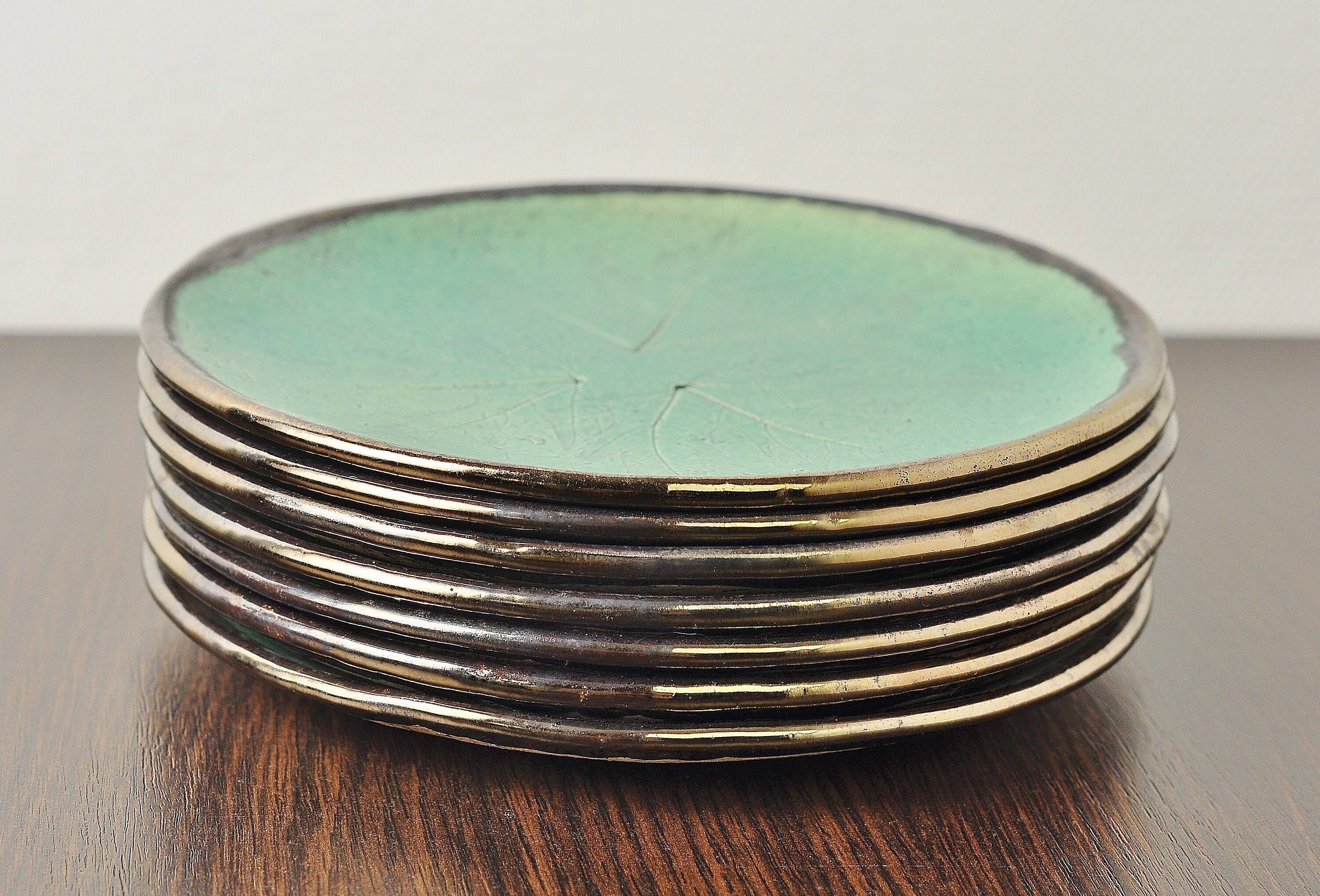 Turquoise ceramic plates 8 'Handmade plates for 3 4 6 Etsy