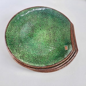 11 Inch Handmade Ceramic Plate/ Rustic Green Plate/ Housewarming Gift/ Birthday Gift image 6