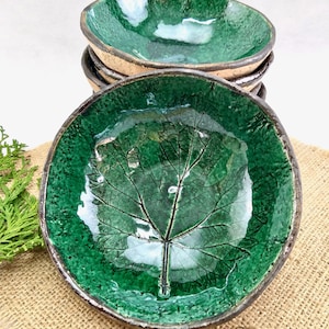 Ceramic green bowl/ Cereal bowl/ Plant Leaf Dinnerware / 7 Inch Ceramic Green Handmade Bowl 3 4 6 Persons/ Soup Bowl/ Pottery bowl