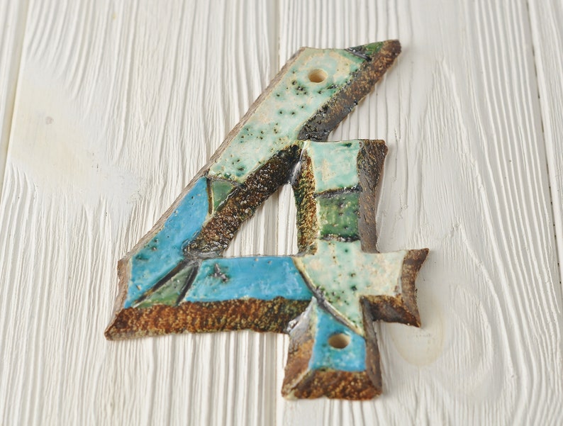 Ceramic House Numbers Modern Custom Pottery House Number Large Etsy
