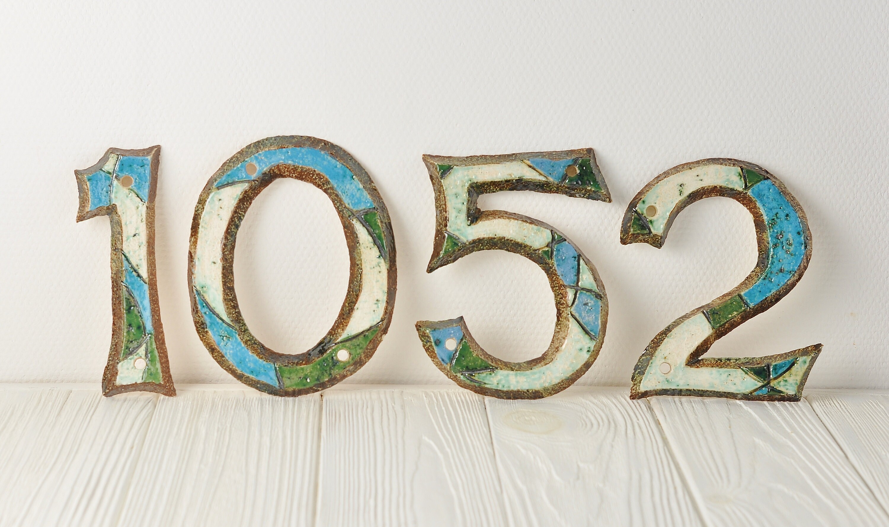 Ceramic house numbers Modern custom pottery house number Large Etsy