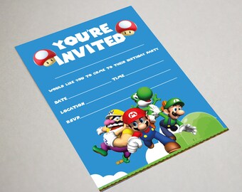 Mario Invitations Etsy Mario Invitations Etsy