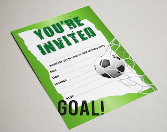 football boys birthday party invitations invites children kids unisex football party invites