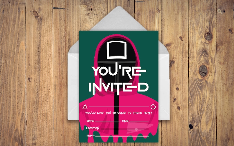 Squid Game Theme Birthday Party Invitations SQUID GAME Invites - Etsy UK
