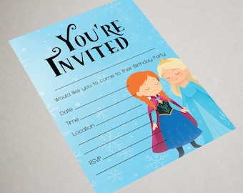 FROZEN BIRTHDAY PARTY invitations disney princess anna and elsa children girls