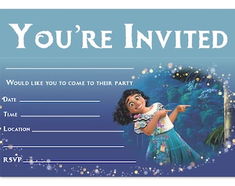 Encanto Party Invites Kids Birthday Party Invitations - Encanto Theme Invites - With or without envelopes
