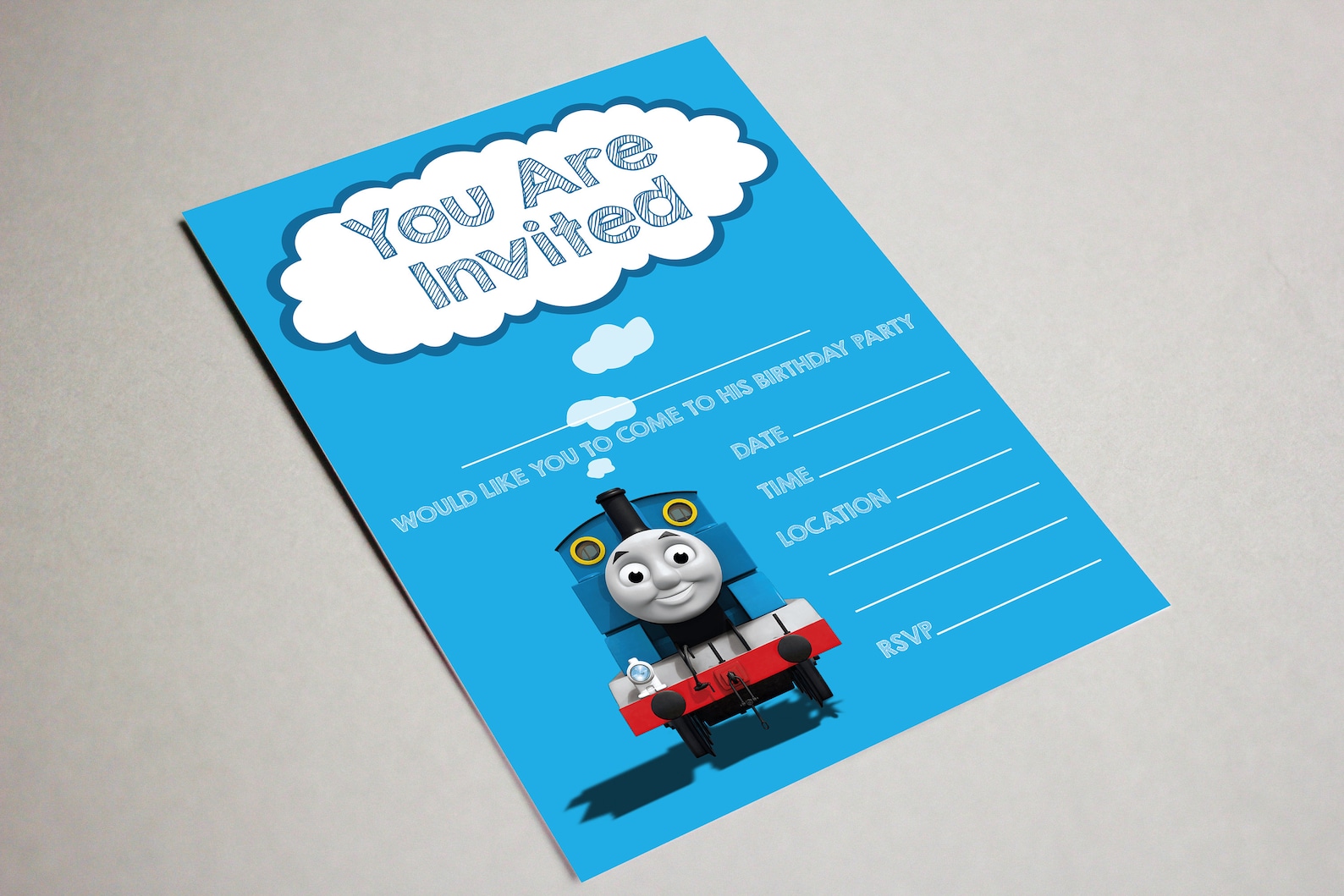 THOMAS the TANK ENGINE Invites Birthday Party Invitations Children Boys ...