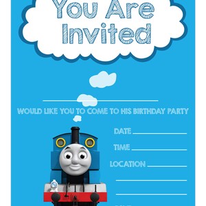 THOMAS the TANK ENGINE Invites Birthday Party Invitations Children Boys ...