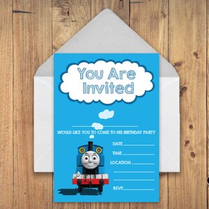 THOMAS the TANK ENGINE Invites Birthday Party Invitations Children Boys ...