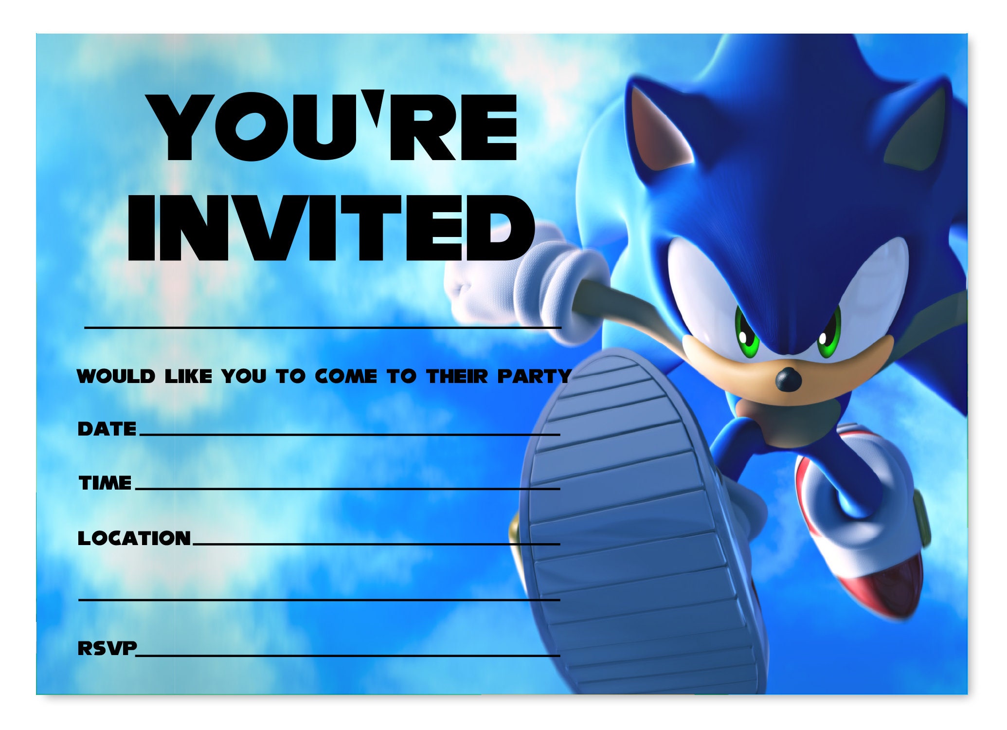 Sonic Birthday Invitations - bwu65ze