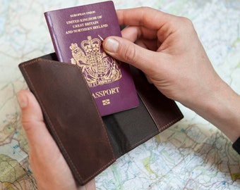 Personalised Vintage Leather Passport Cover