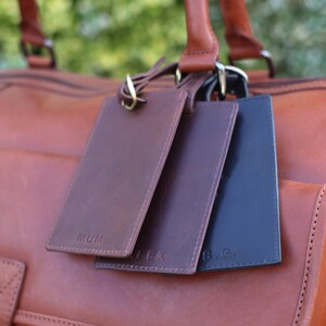 Gepersonaliseerde vintage leren bagagekofferlabel | Perfect Vaderdagcadeau, geweldig cadeau voor vader of opa