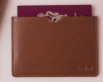 Personalised Premium Pebble Grain Leather Single Passport Sleeve