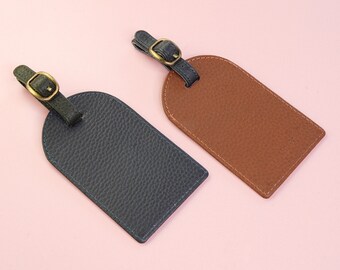 Personalised Leather Luggage Tag Pebble Grain Gift