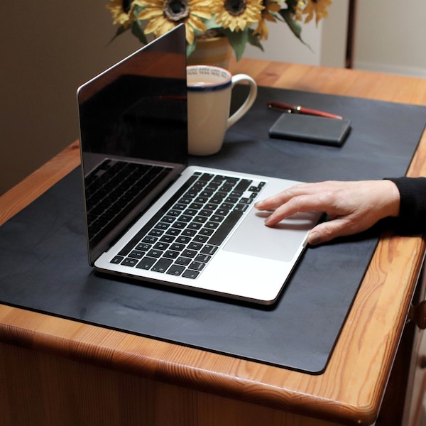 Tapis de bureau personnalisé anniversaire en cuir pour bureau à domicile *4 MODÈLES PERSONNALISÉS*