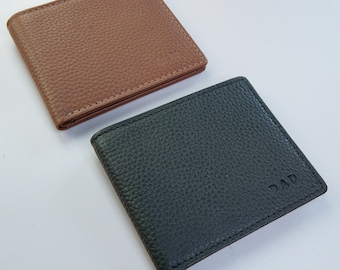 Personalised Pebble Grain Leather Premium Bi-Fold Wallet With Coin Section