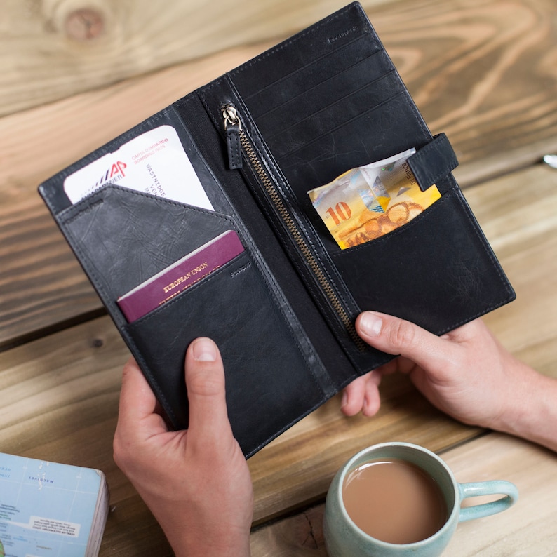 Personalised Vintage Leather Travel Document & Passport Holder Etsy UK