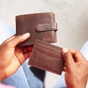 Cartera de cuero vintage y tarjetero / Regalo perfecto para el Día del Padre, un gran regalo para papá o abuelo imagen 1