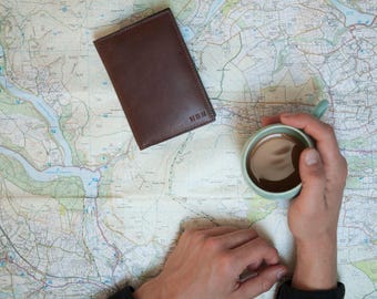Vintage Personalised Leather Passport Cover with Custom Initials